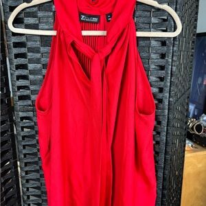 New York and Company Vibrant Red Sleeveless Blouse